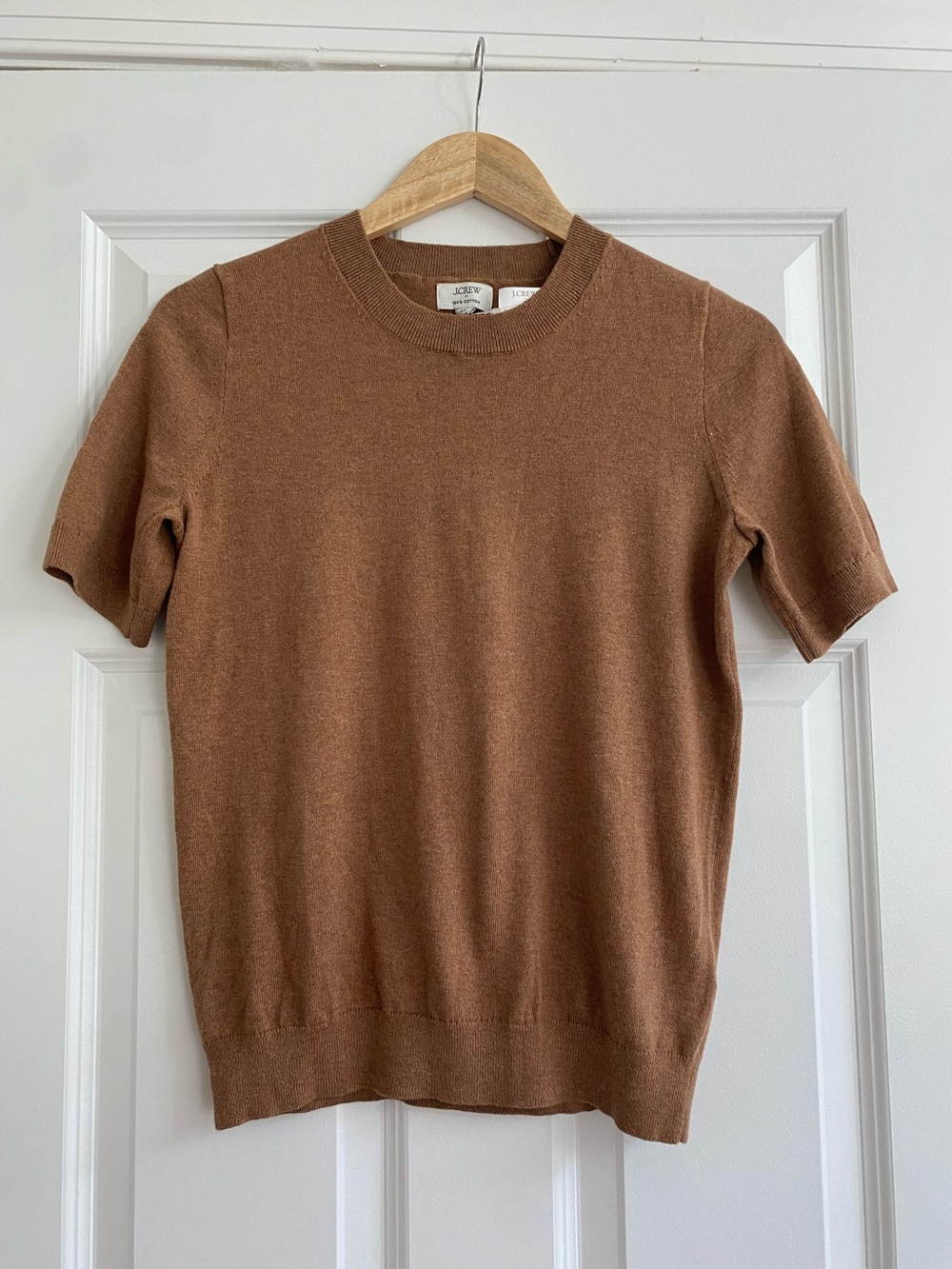 J. Crew Short-Sleeve Cotton Crewneck Sweater, Sz XS NWT